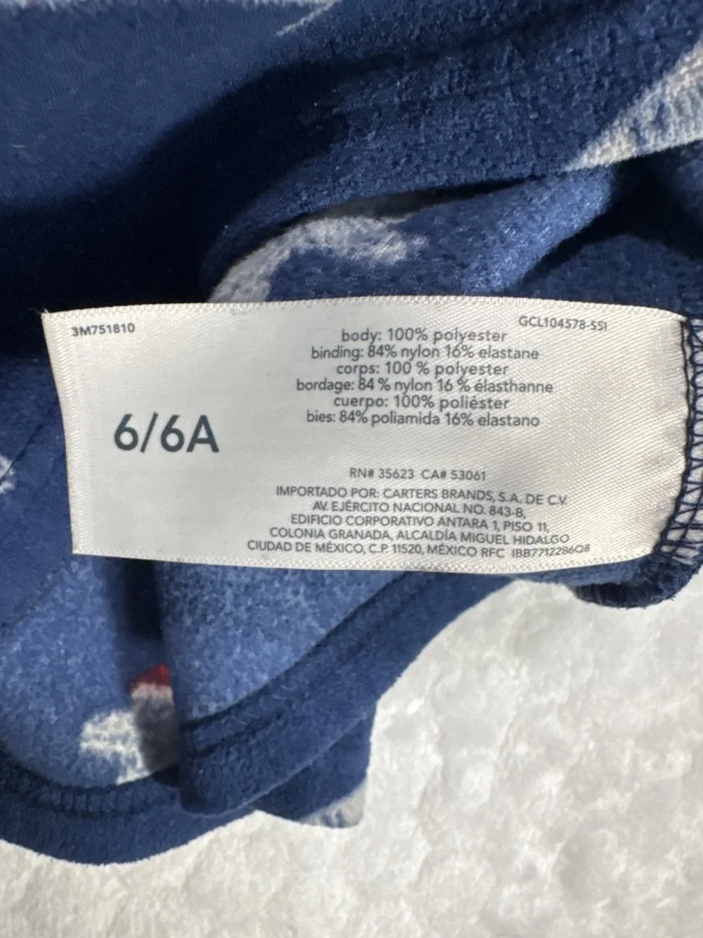 OshKosh B'gosh fleece pullover blue Tyrannosaurs wearing Santa hats boys size 6